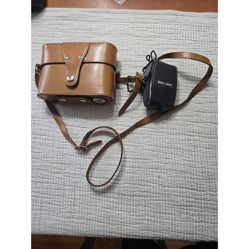Vintage Ansco Box Camera w/ Original Leather Case + Good Companion Light Meter